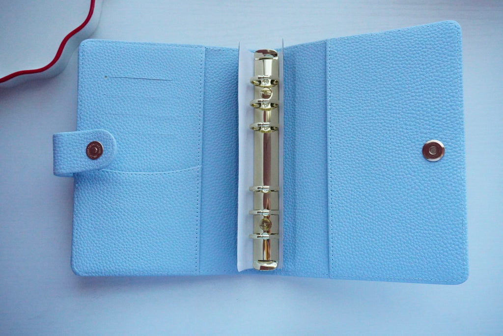 A6 Sky Blue Bow Binder
