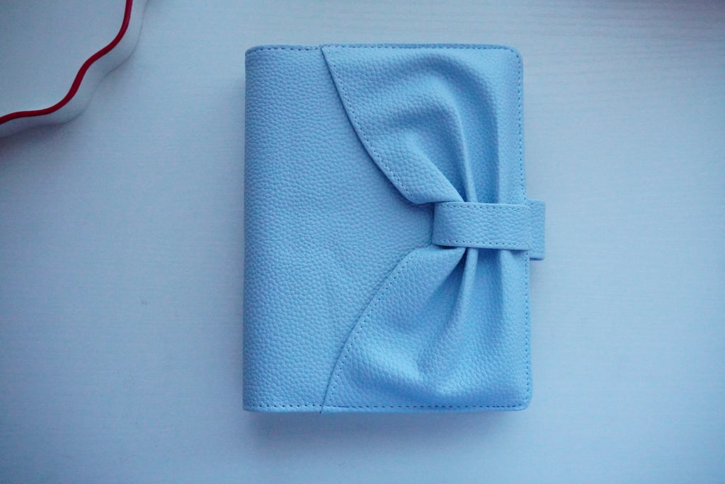 A6 Sky Blue Bow Binder