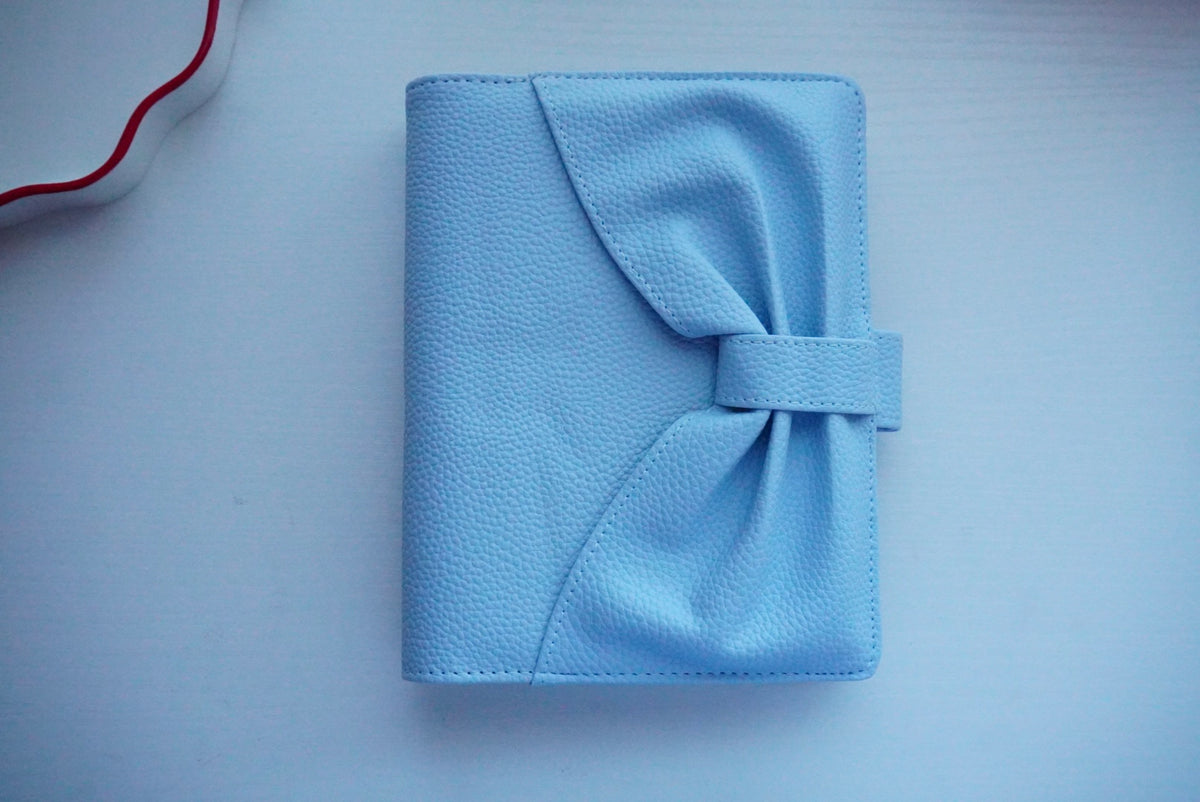 A6 Sky Blue Bow Binder