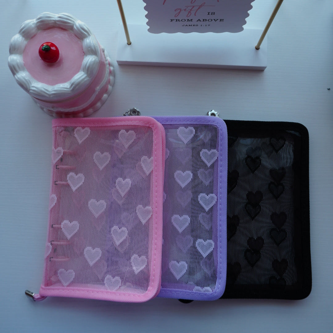 A6 Lace heart binder