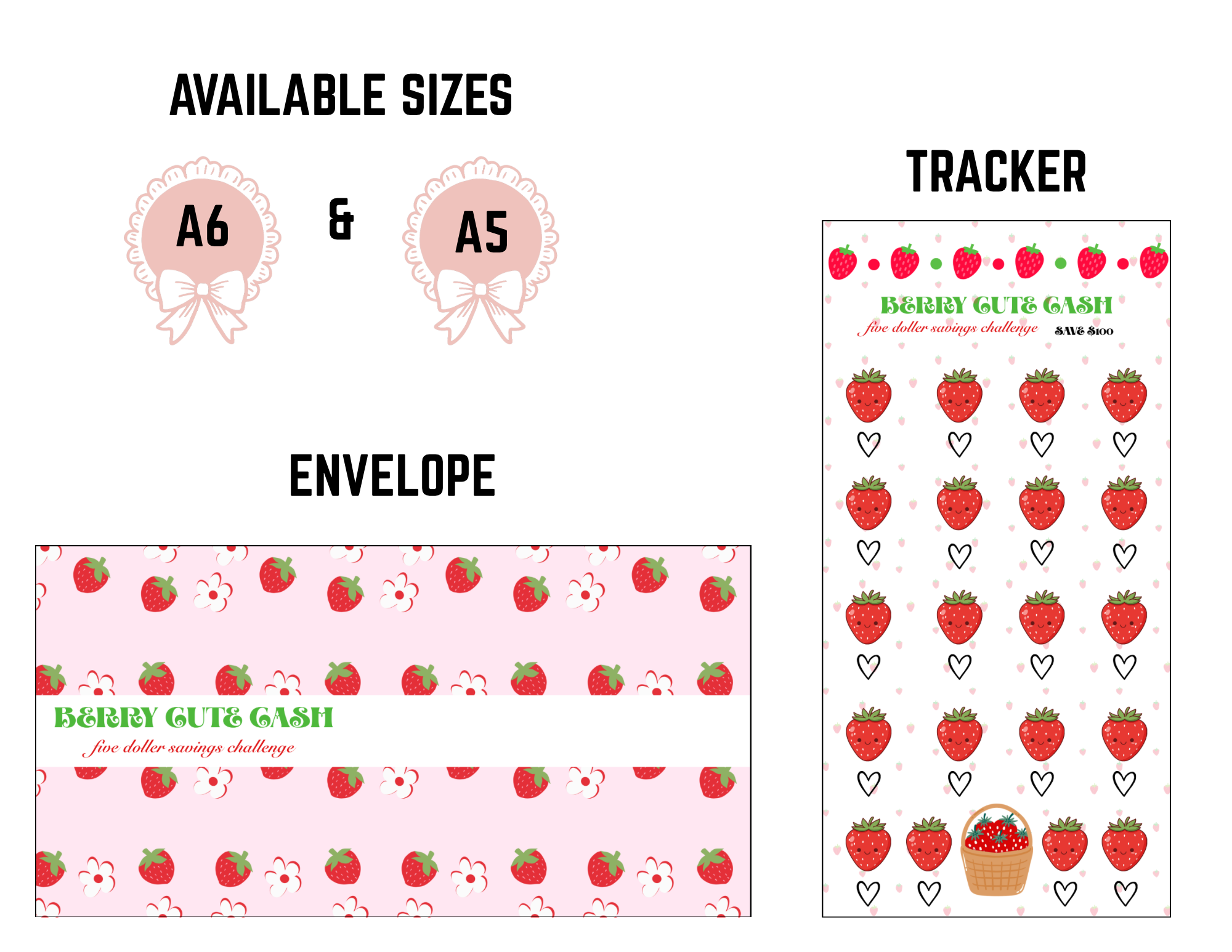 Berry cute cash (tracker and envelope)