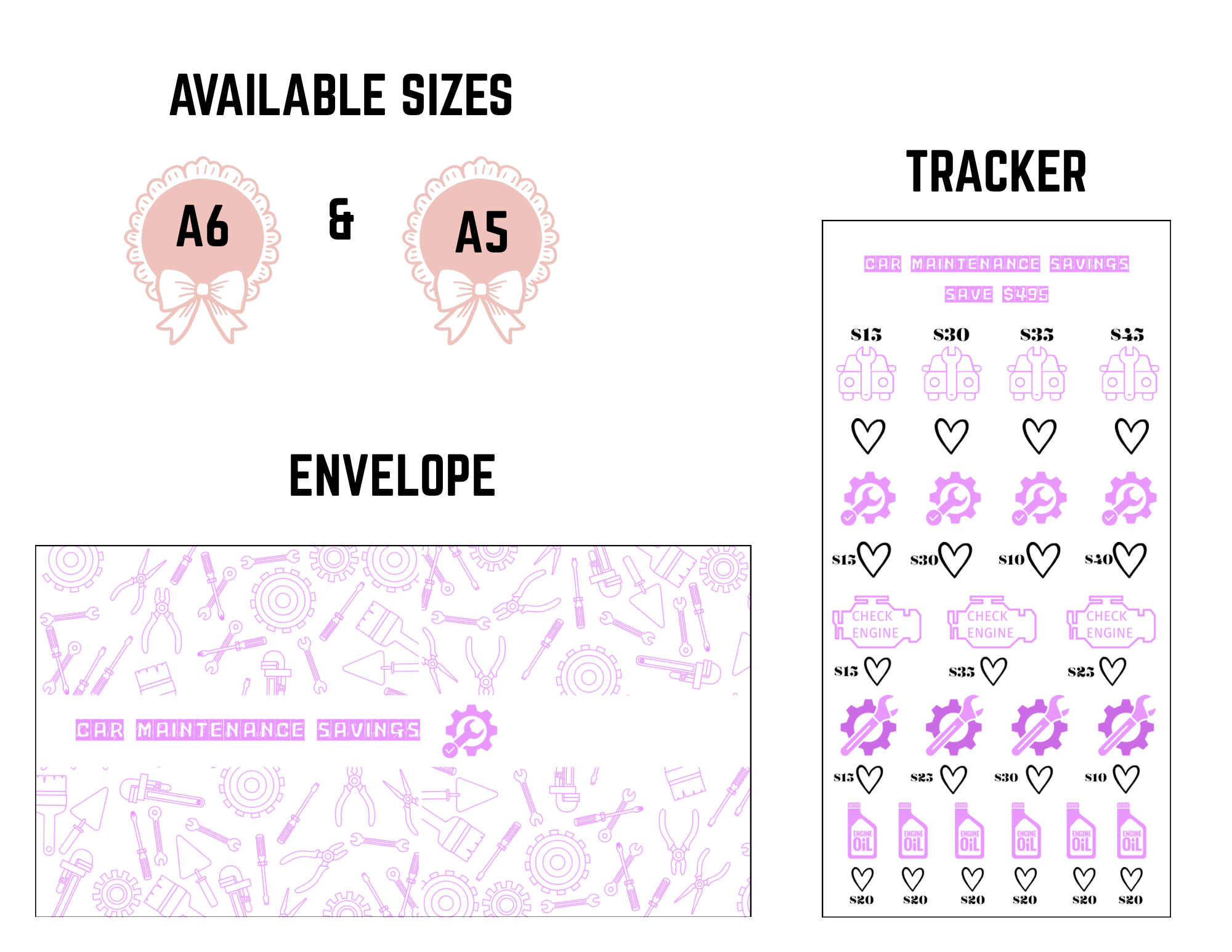 Car maintenance (tracker and envelope)